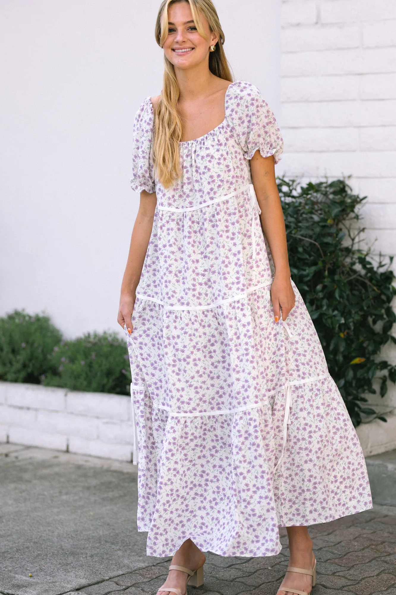 Brittany Bow Tiered Dress