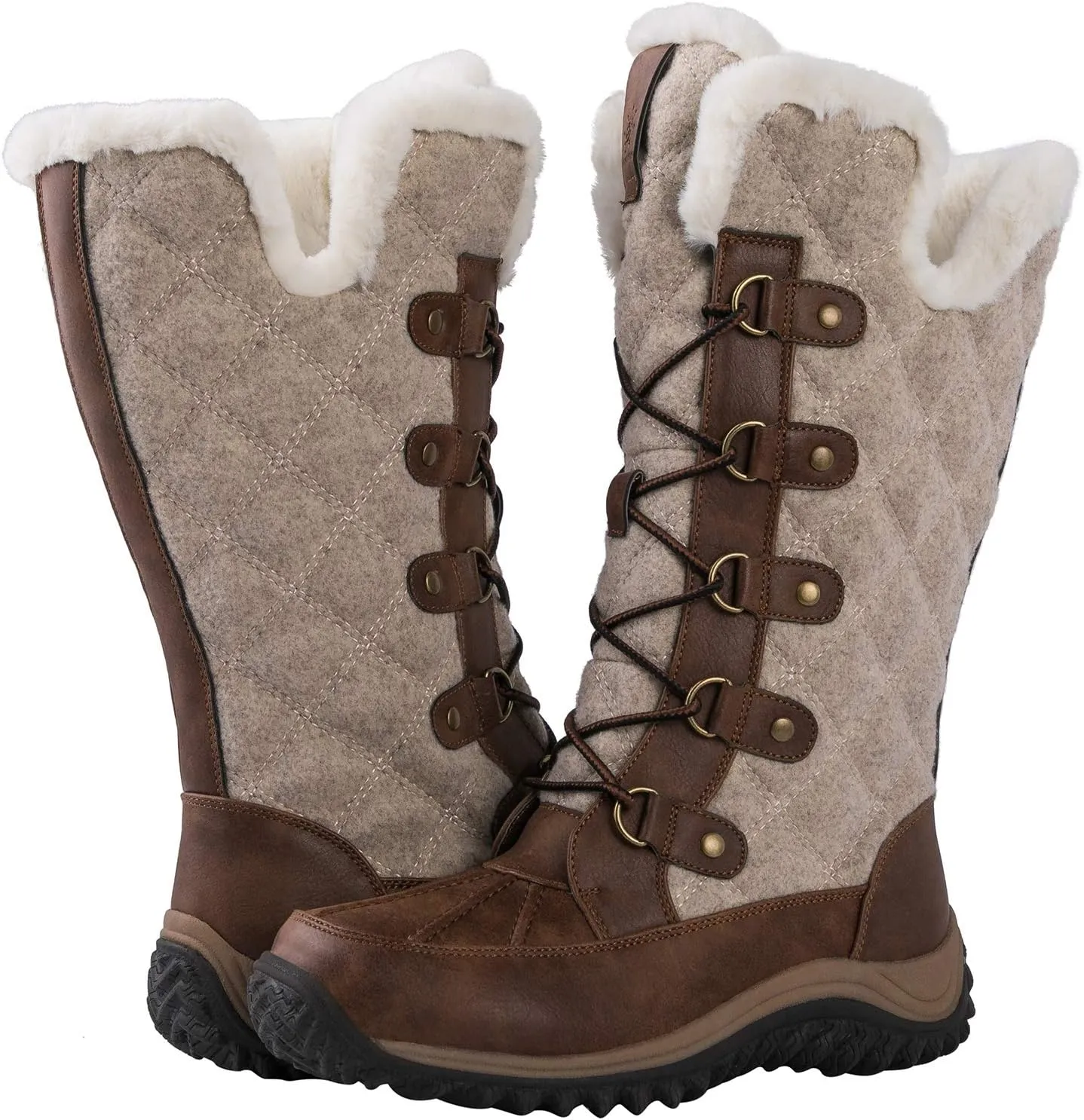 GLOBALWIN Women's Mid-Calf Fleece Lined Winter Boots