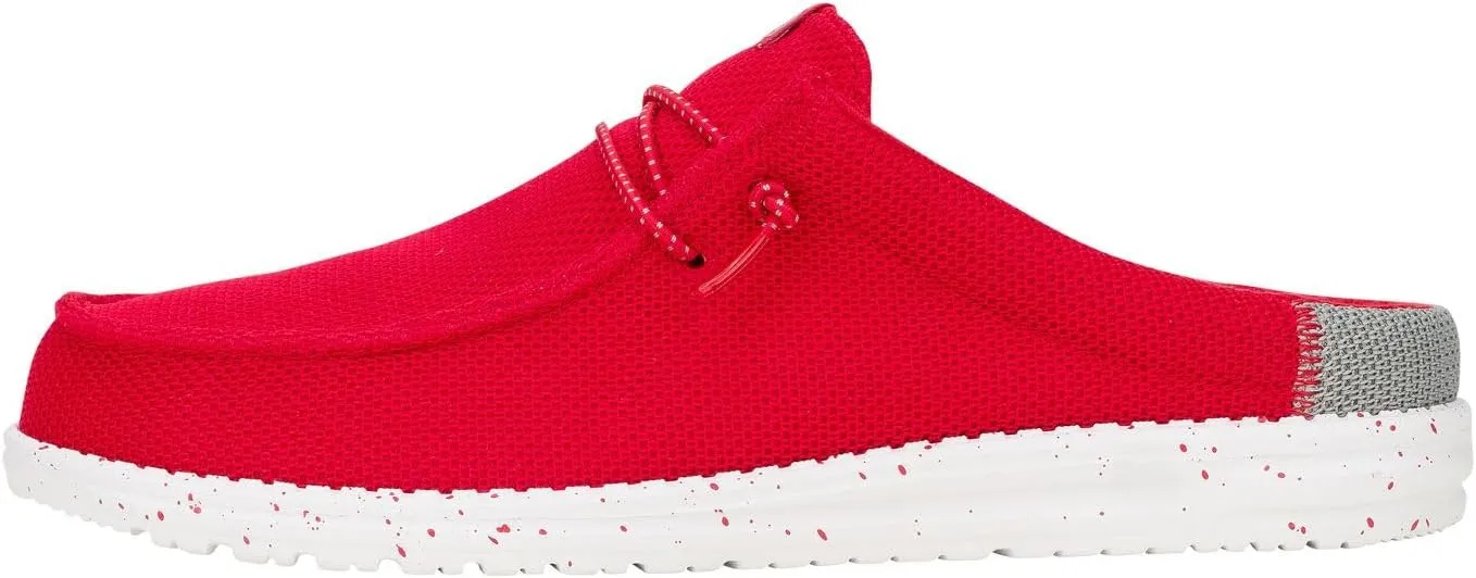 HEYDUDE Wally Slip Varsity Red/Grey Size 9, Men’s Shoes, Slip-on Mules, Comfortable & Light-Weight