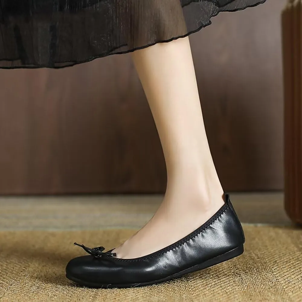 LUXINYU Women Flat Foldable Ballet Flats Dressy Round Toe Comfort Light Weight Slip On Dress Shoes Office Shoes