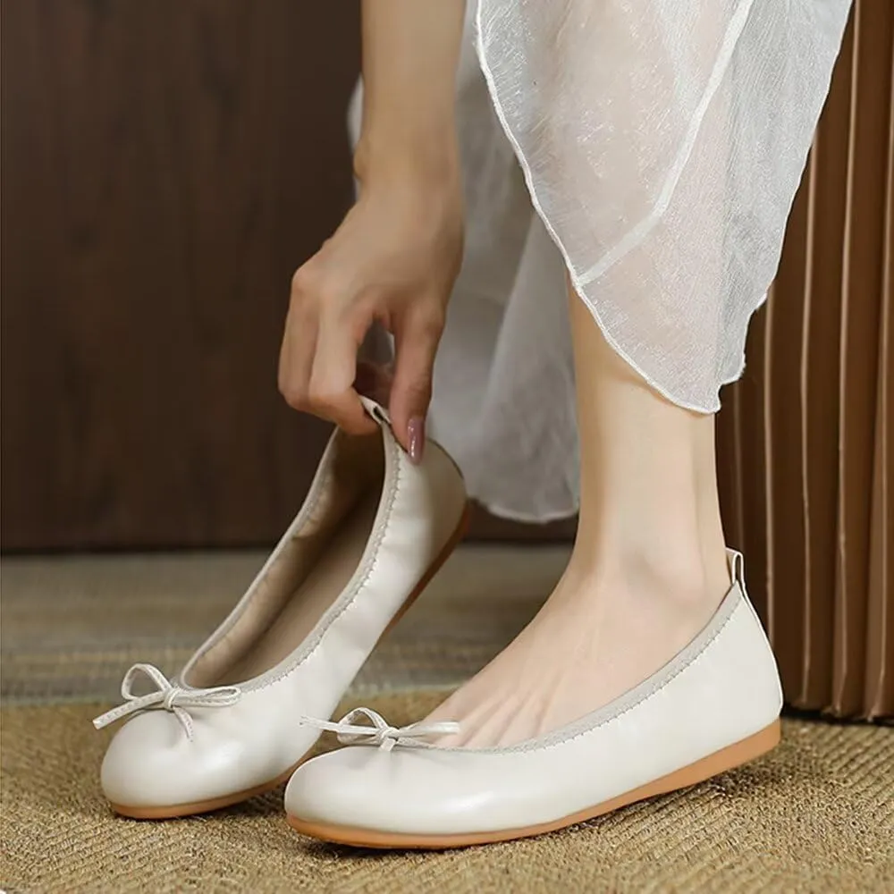 LUXINYU Women Flat Foldable Ballet Flats Dressy Round Toe Comfort Light Weight Slip On Dress Shoes Office Shoes