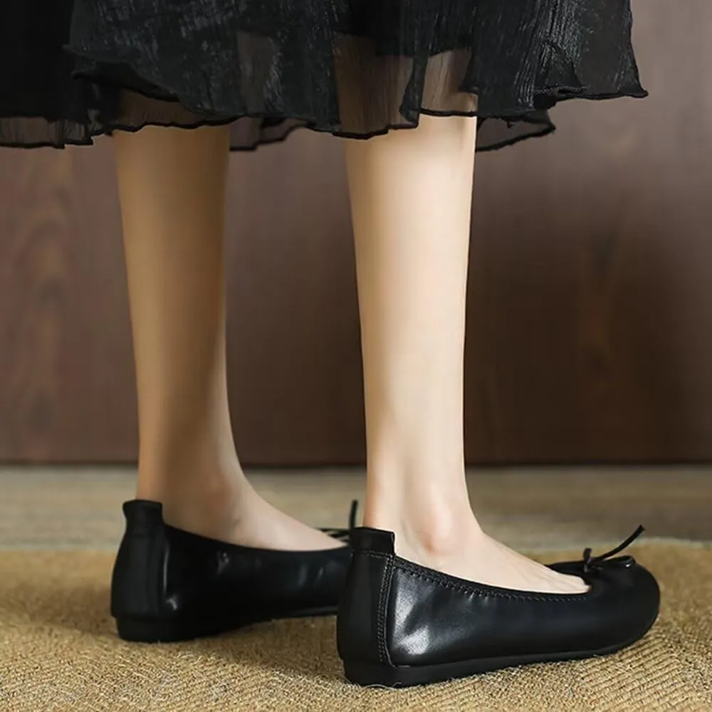 LUXINYU Women Flat Foldable Ballet Flats Dressy Round Toe Comfort Light Weight Slip On Dress Shoes Office Shoes