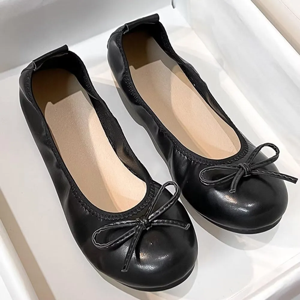LUXINYU Women Flat Foldable Ballet Flats Dressy Round Toe Comfort Light Weight Slip On Dress Shoes Office Shoes