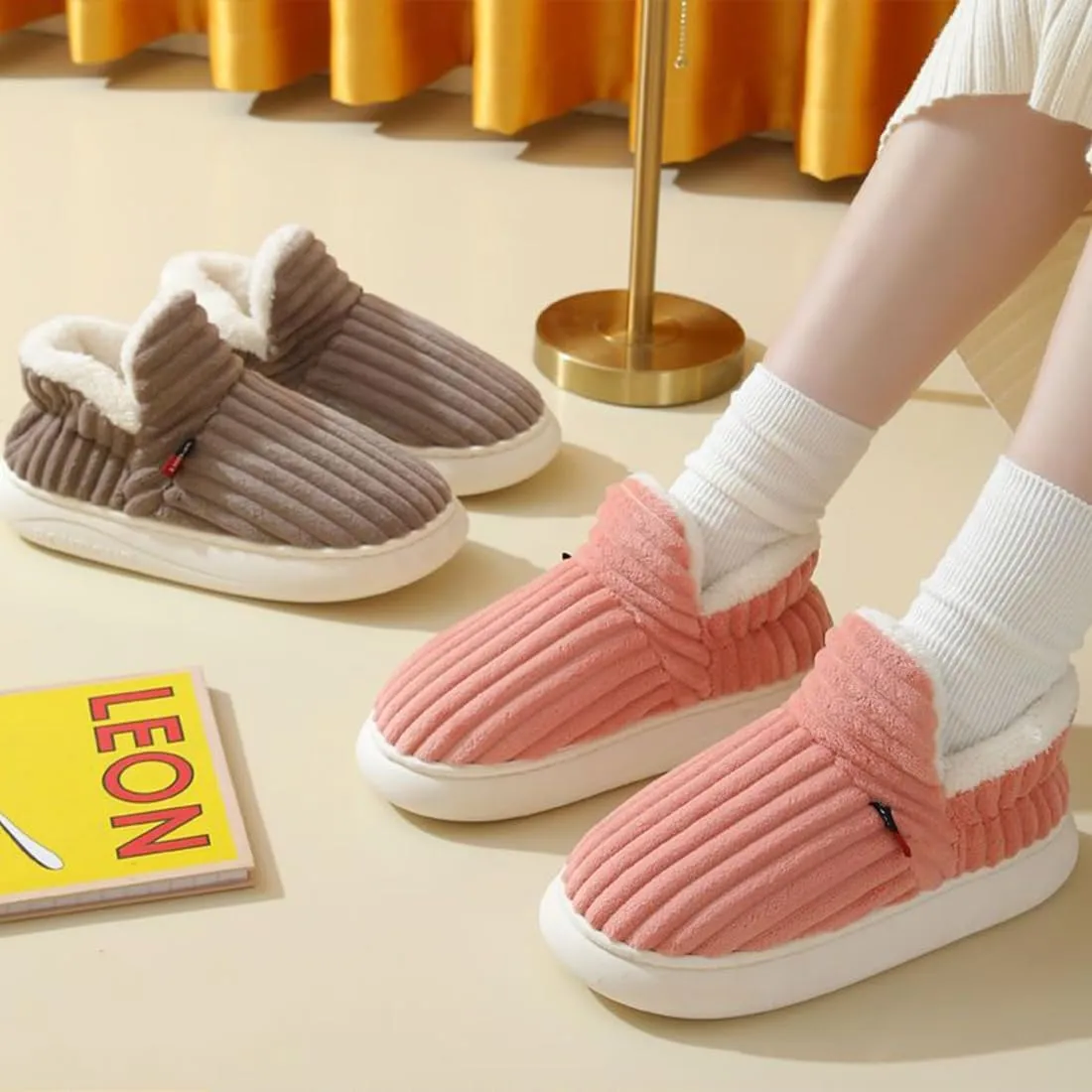 Pluffi Slipper Booties For Women Men Pluffi Cozy Stylish Slipper Winter Fuzzy Warm Thick-Soled House Cloud Slides With Anti-Slip Sole