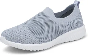 poemlady Walking Shoes Women Slip On Sneakers Knit Lightweight Comfortable Breathable Nurse Shoes for Work Travel