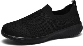 poemlady Walking Shoes Women Slip On Sneakers Knit Lightweight Comfortable Breathable Nurse Shoes for Work Travel