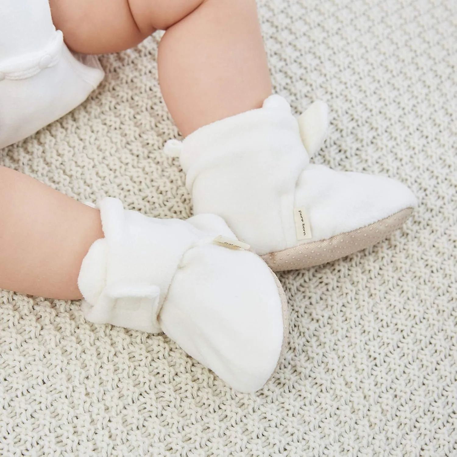 pureborn Unisex Baby Boy Girl Fleece Cozy Booties Warm Infant Shoes