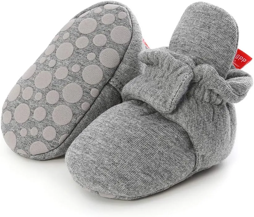 RVROVIC Baby Boys Girls Cozy Fleece Boots with Non Skid Bottom Warm Winter Socks Slippers