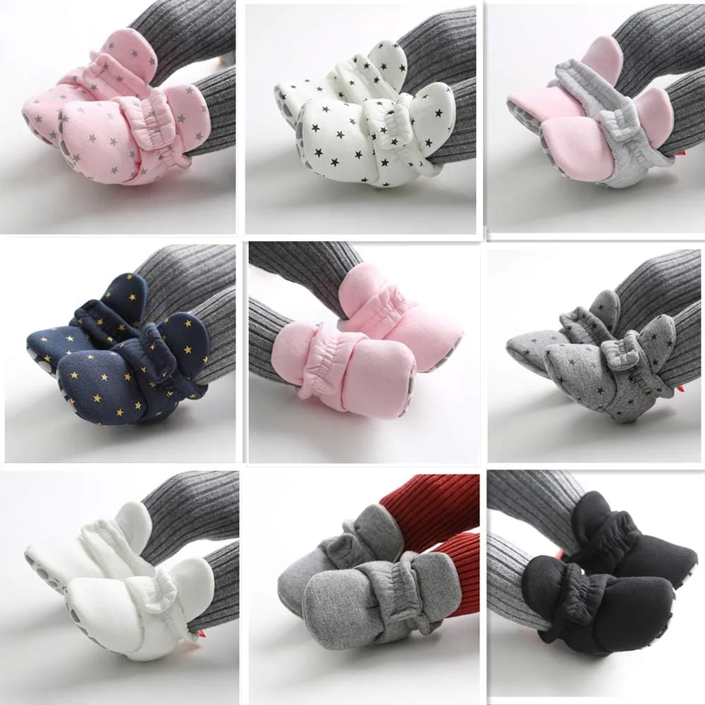 RVROVIC Baby Boys Girls Cozy Fleece Boots with Non Skid Bottom Warm Winter Socks Slippers