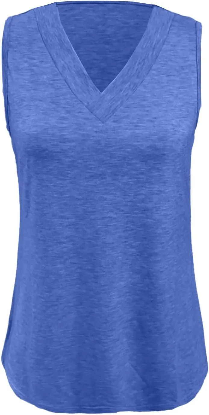Tank Top for Women Summer V Neck T-Shirt Trendy Sleeveless Basic Tee Loose Fit 2025 Fashion