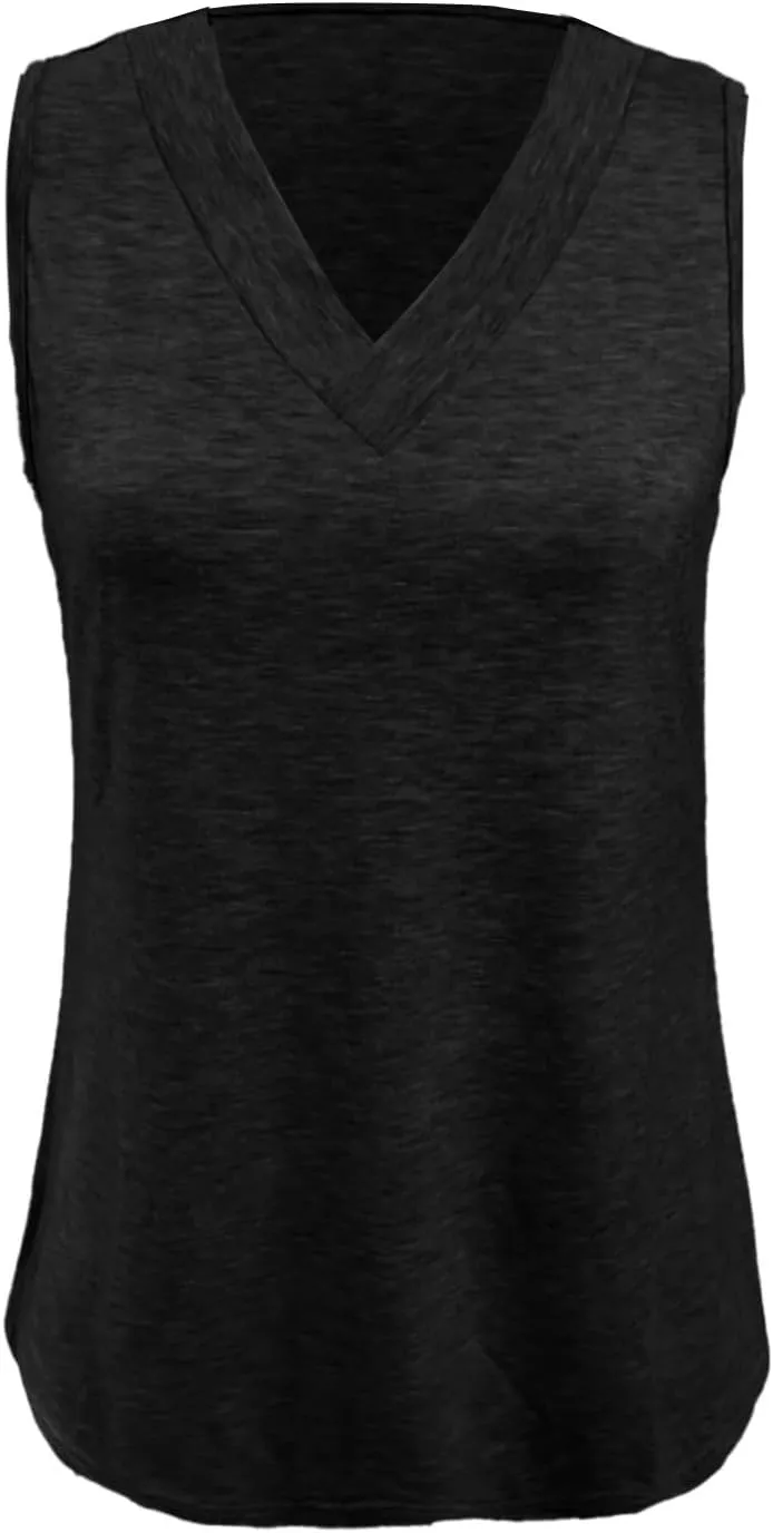 Tank Top for Women Summer V Neck T-Shirt Trendy Sleeveless Basic Tee Loose Fit 2025 Fashion