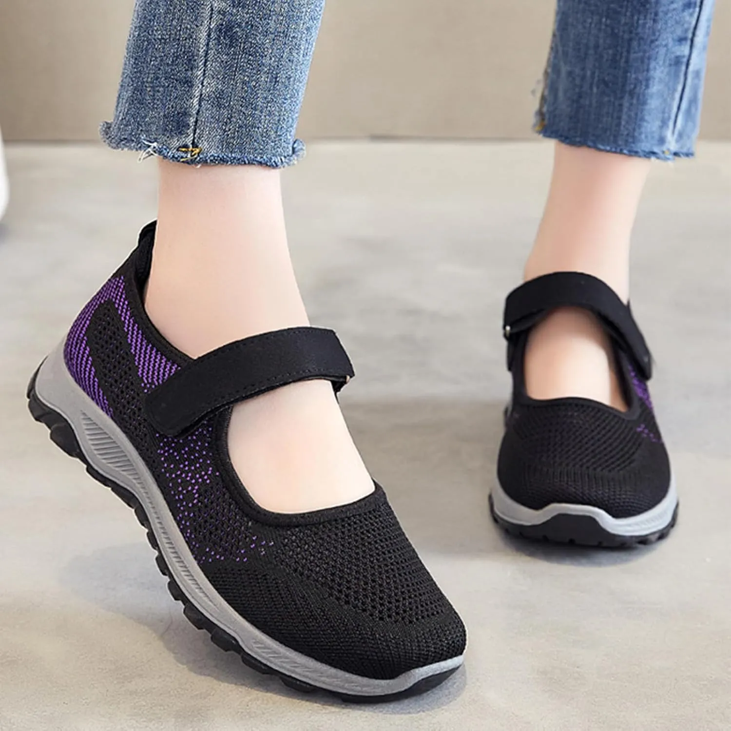 Womens Walking Shoes Breathable Mesh Casual Sneakers Round Toe Driving Loafers Soft Light Weight Comfortable