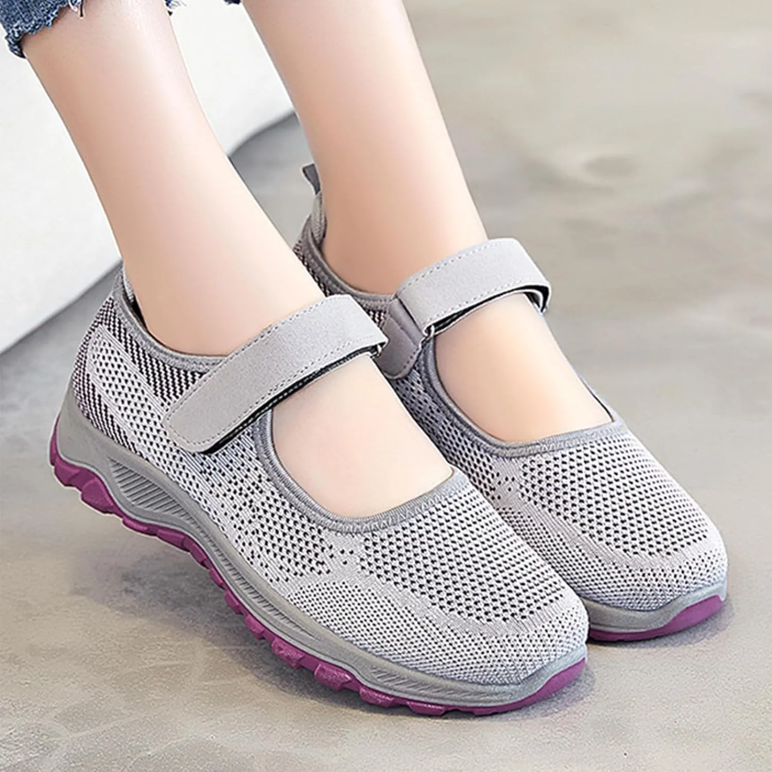 Womens Walking Shoes Breathable Mesh Casual Sneakers Round Toe Driving Loafers Soft Light Weight Comfortable